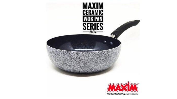 MAXIM Deep wok Ceramic Neostone Capsil berdiameter 28 cm cocok untuk olah banyak hidangan