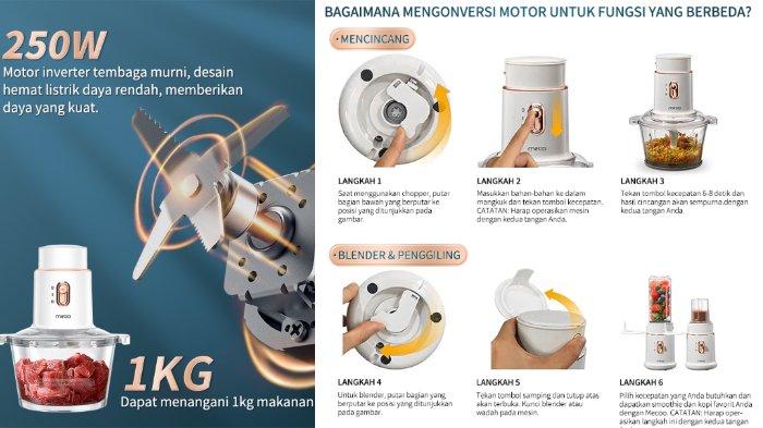 Mecoo 5 in 1 Chopper handal untuk beragam bahan makanan dengan konsumsi daya rendah