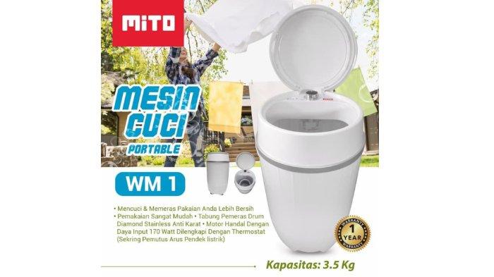 MITO WM1 Mesin Cuci Mini Portable dibekali dengan pengering dan berkapasitas 3.5 kilogram