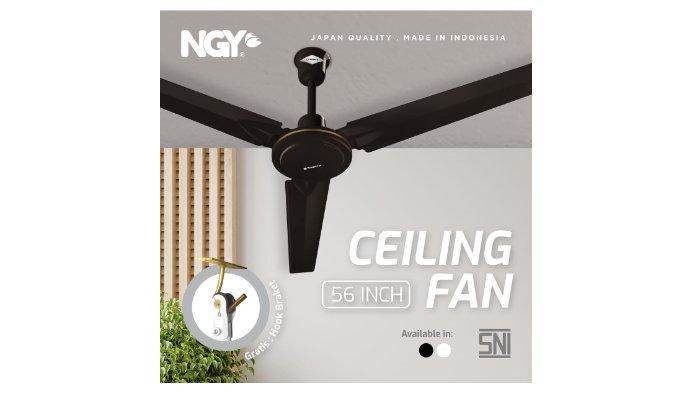 NAGOYA Ceiling Fan Baling Besi NG56CF berukuran cukup besar pas untuk menyejukkan ruangan lebar