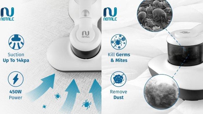 NOTALE UV Anti Dust Mite Vacuum Cleaner dirancang dengan berbagai fitur handal untuk pembersihan maksimal