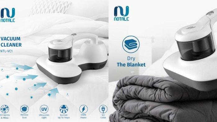 NOTALE V Anti Dust Mite Vacuum Cleaner dengan teknologi sinar ultraviolet mampu basmi debu hingga tungau dan serangga di karpet serta ranjang