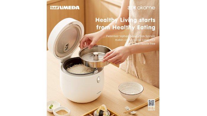 OKOME Low Sugar Smart Rice Cooker berkapasitas 1 liter dengan konsumsi daya hemat