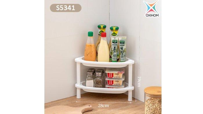 Oxihom Rak Dapur Rak Susun material plastik berkualitas sehingga lebih ringan