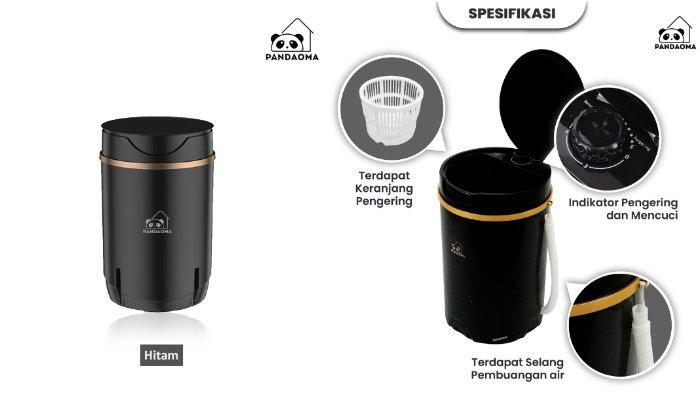 PANDAOMA Mesin Cuci Mini Portable hadir dengan desain ringkas namun performa pembersihan handal