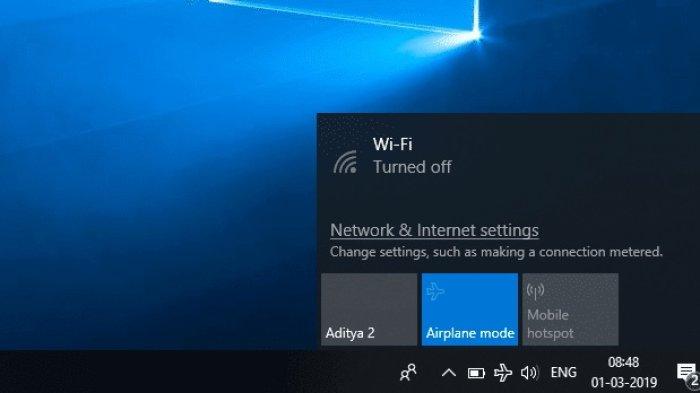 Ilustrasi mode pesawat yang membuat pengguna kebingungan ketika laptopnya tidak dapat tersambung ke Wifi