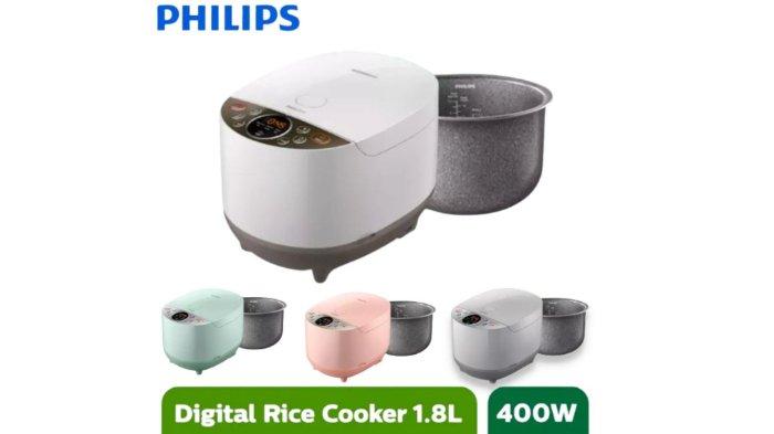 PHILIPS Digital Rice Cooker HD4515 hadirkan kapasitas besar hingga 1.8 liter dan dibekali fitur smart 3D untuk kematangan yang lebih sempurna