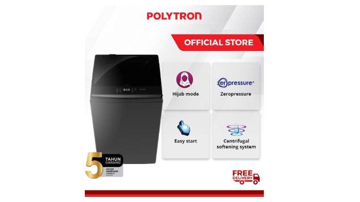POLYTRON Mesin Cuci 1 Tabung Zeromatic PAW 80518B dengan kapasitas 8 kilogram dan pengoperasian yang mudah