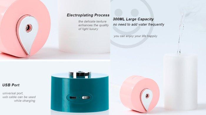Inone Portable Mist Humidifier X12A desain rechargeable sehingga lebih mudah digunakan di mana saja