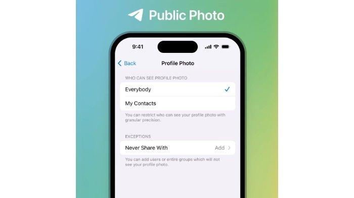 Opsi pengaturan publikasi foto profil