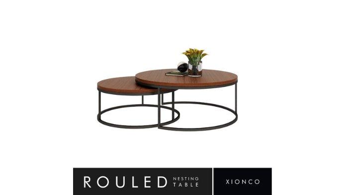 ROULED Nested Coffee Table didesain unik dan estetik dengan tampilan bentuk melingkar