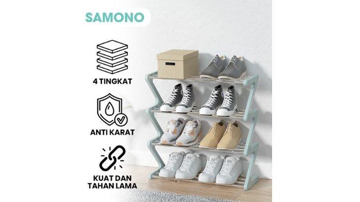 SAMONO 4 Susun Shoe Rack SSR-001 dirancang dengan 4 layer dan anti karat