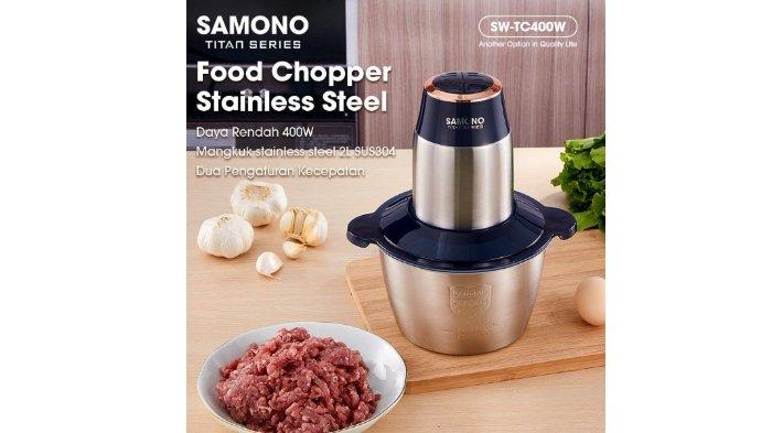 SAMONO Food Chopper Blender SW-TC400W hadir dengan kapasitas besar serta 2 pilihan kecepatan