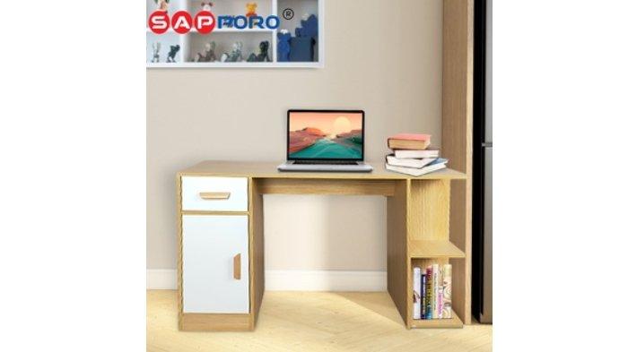 SAPPORO ISLE Study Desk hadir dengan desain elegan tapi tampak natural berkat material kayu MDF berkualitas