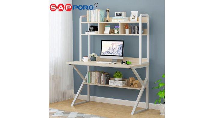 SAPPORO KANATA Study Desk dibekali dengan banyak space penyimpanan, lebih praktis dan kokoh digunakan
