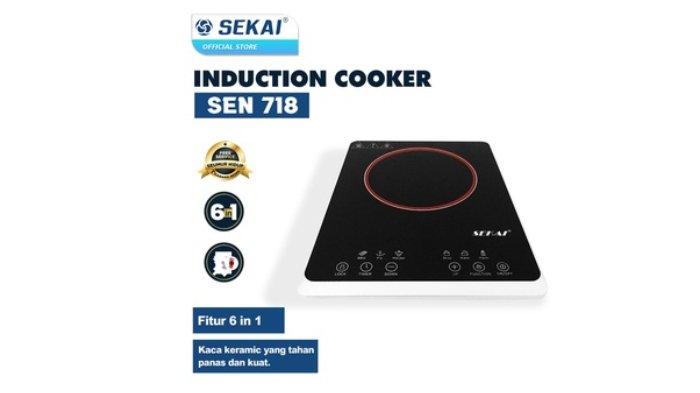 SEKAI Kompor Induksi Listrik SEN 718 memiliki fungsi 6 in 1 untuk mempermudah proses memasak
