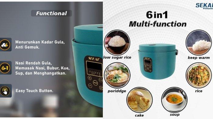 SEKAI Rice Cooker Digital Low Carbo CMW-720 dirancang dengan kemampuan kurangi kandungan gula hingga 50 persen dan kreasikan beragam menu