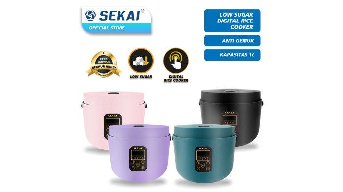 SEKAI Rice Cooker Digital Low Carbo CMW 720 hadir dengan berbagai pilihan warna cantik dan fitur canggih di dalamnya