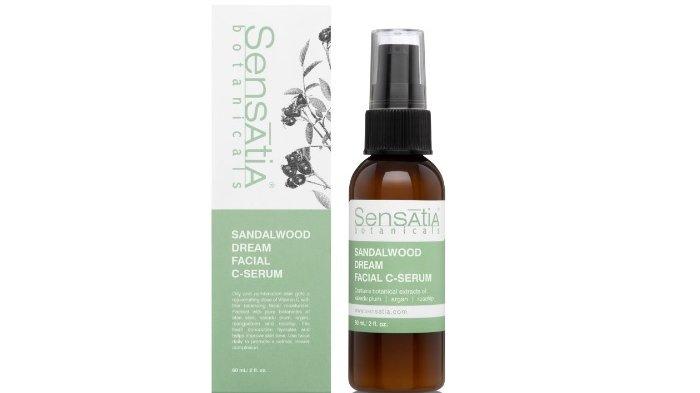 Kemasan SensAtiA botanicals Sandalwood Dream Facial C-Serum.