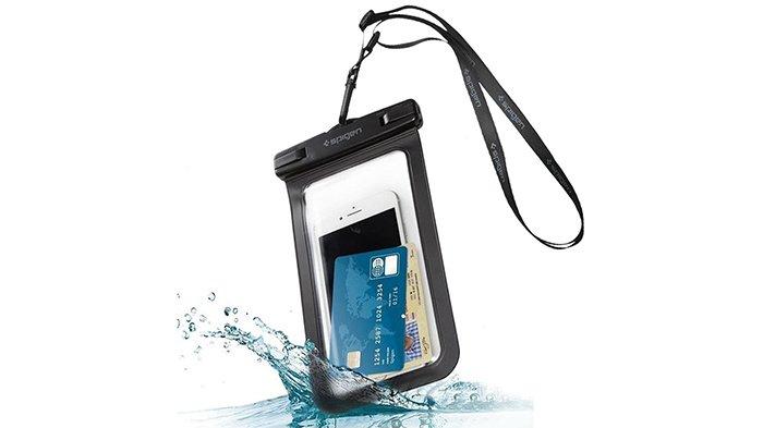 Ilustrasi casing waterproof untuk keamanan perangkat handphone