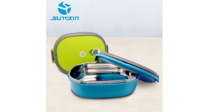 SUNXIN Lunch Box Model Rantang berkapasitas besar, mampu jaga kualitas dan rasa makanan dengan baik