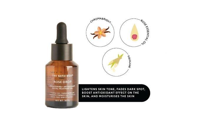 The Bath Box Rose Drops Brightening Facial Oil