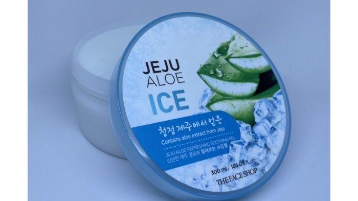 Kemasan THE FACE SHOP Jeju Aloe Ice Refreshing Soothing Gel.