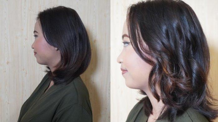 Before and After Penggunaan Vidal Sassoon Wireless Rechargeable Auto Hair Curler