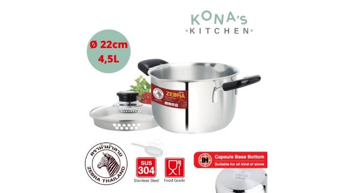 Zebra Sauce Pot With Glass Lid Cesar hadirkan kapasitas besar, cocok untuk masak banyak