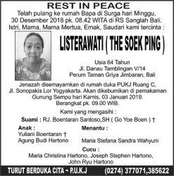 Rest in Peace - Listerawati (The Soek Ping)