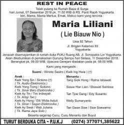 Rest in Peace - Maria Liliani ( Lie Biauw Nio )