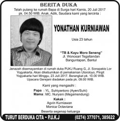 Berita Duka - Yonathan Kurniawan