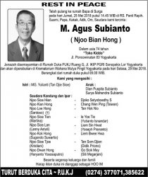 Rest in Peace - M Agus Subianto (Njoo Bian Hong)