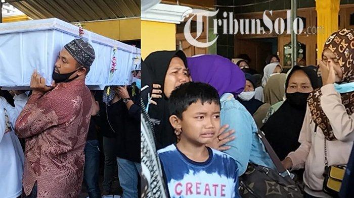 Jenazah Hadi Mulyono (61) dan Sukinem (58) dibawa meninggalkan rumah duka dan isak tangis sanak saudara di Desa Jurangjero, Kecamatan Sambungmacan, Kabupaten Sragen, Selasa (12/10/2021).
