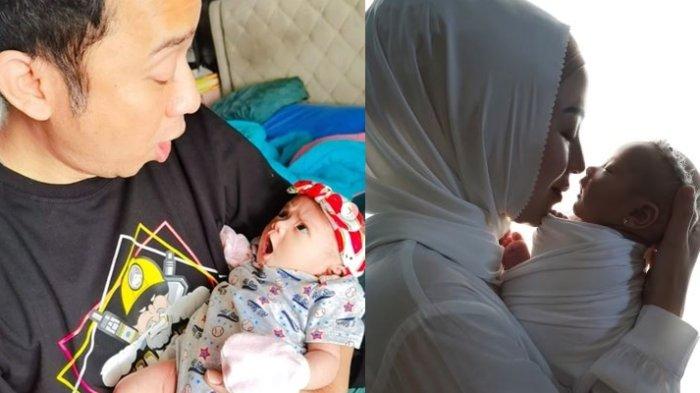 Potret Denny Cagur dan Shanty bersama anak ketiga mereka.