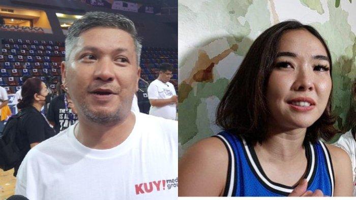 Aksi Gading Marten memberi umpan bola basket ke mantan istri, Gisella Anastasia disorot.