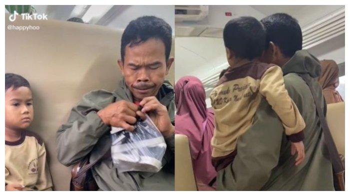 Bocah TK study tour diantar ayahnya, ekspresinya curi perhatian.