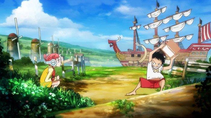 Anime One Piece, masa kecil Luffy dan Uta.