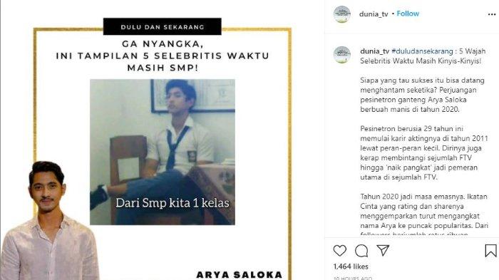 Arya Saloka ketika masih sekolah (Instagram @dunia_tv)