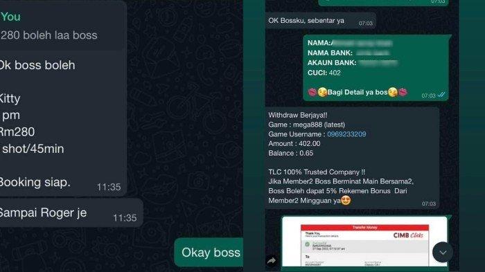 Bukti chat sang suami dengan wanita bayaran