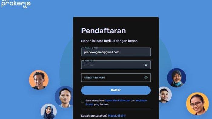 Pendaftaran akun kartu prakerja ()