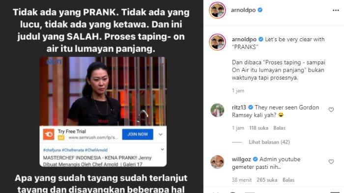 Chef Arnold tak terima dengan judul ngeprank Jenny MasterChef.