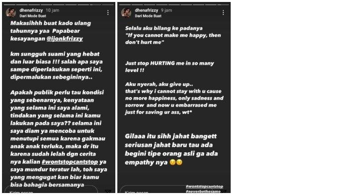 Dhena Devanka buka suara soal bukti video KDRT yang dibeberkan Jonathan Frizzy.