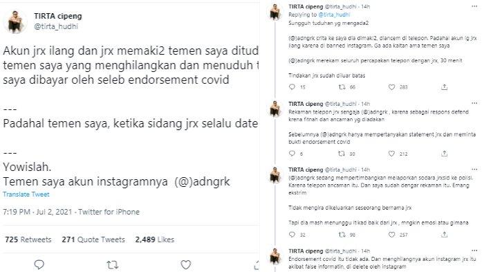 dr Tirta ungkap temannya, Adam Deni dituduh Jerinx SID.