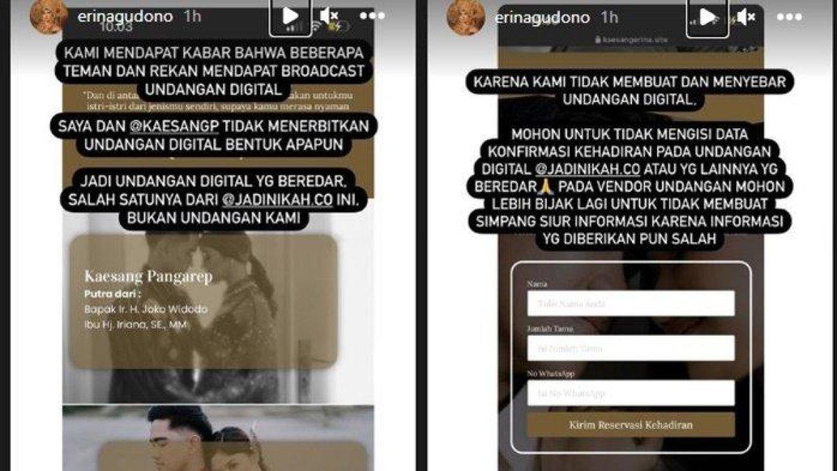 Erina Gudono angkat bicara terkait undangan digital pernikahannya dengan Kaesang Pangarep