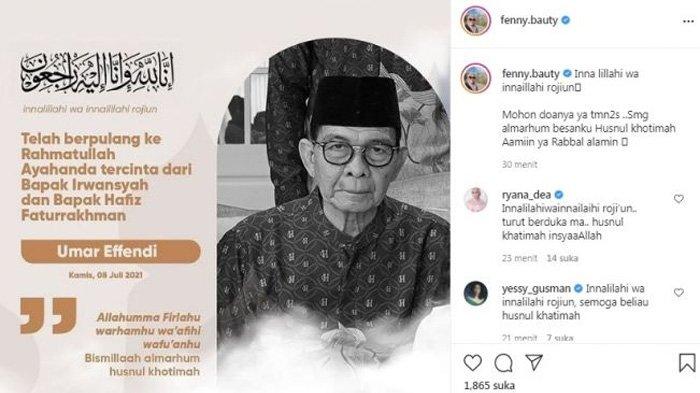 Fanny Bauty belasungkawa atas kepergian ayahanda Irwansyah.