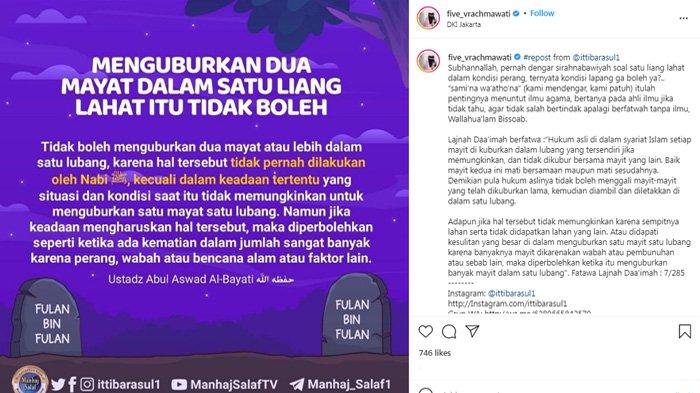 Five Vi beri nasihat soal dua jenazah yang tak boleh dikubur dalam satu liang lahat.