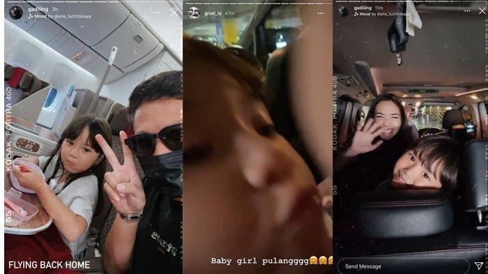 Gisel jemput Gempi pulang liburan dari Bali bersama Gading Marten