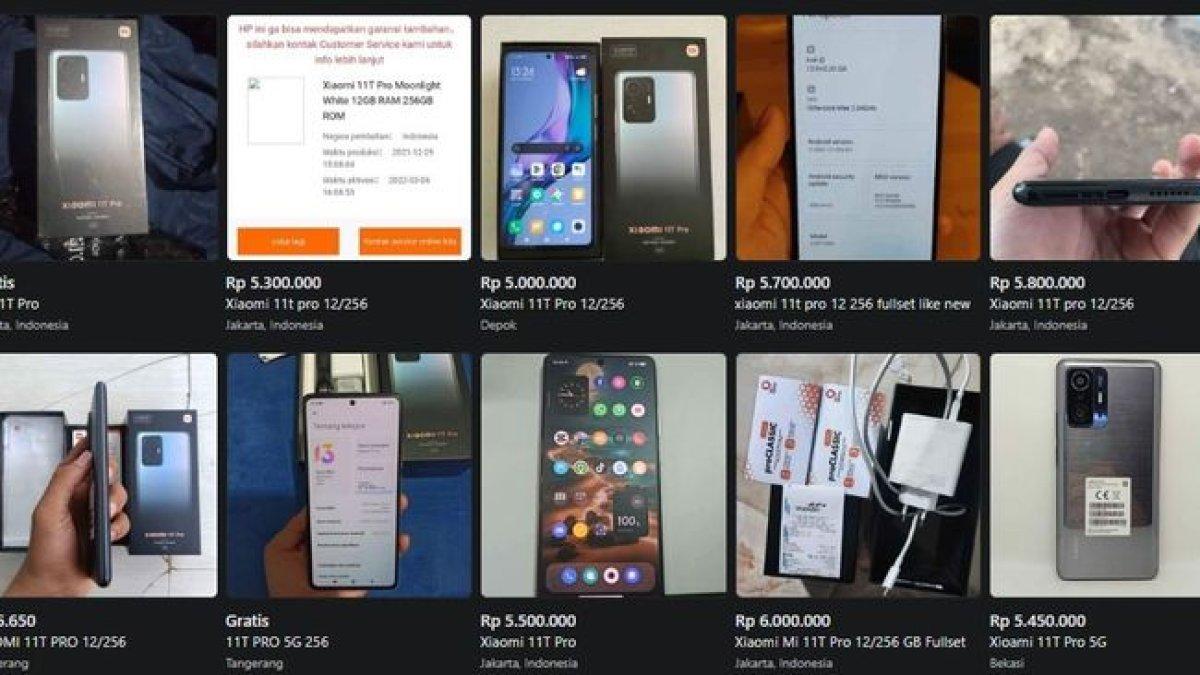 Harga HP second Xiaomi 11T Pro di Facebook Marketplace.