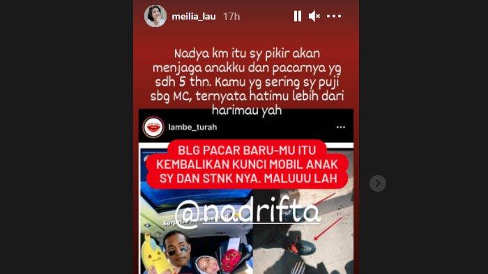 Ibunda Felicia Tissue, Meilia Lau beri sindiran kepada Nadya Arifta.